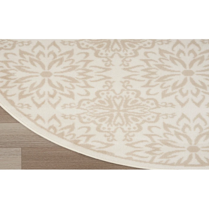 Nourison Jubilant Ivory Beige JUB06 8 ft. Round Rug