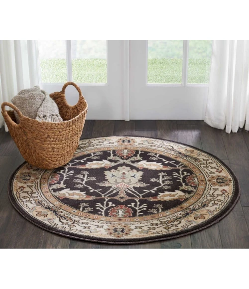 Nourison Home Walden Brown WAL04 3ft.9in. x Round Round Rug