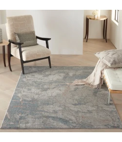 Nourison Home Rustic Textures RUS15 Light Grey Blue 3 ft. 11 in. X 5 ft. 11 in. Area Rug