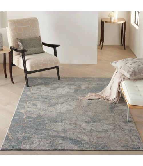 Nourison Rustic Textures Area Rug RUS15-Light Grey/Blue