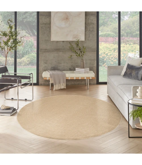 Nourison Tulum Taupe Ivory TLM04 8 ft. X Round Rug
