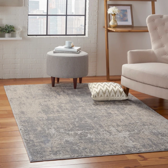 Nourison Rustic Textures Ivory/Silver RUS01 6 ft. X 9 ft. Rect. Rug