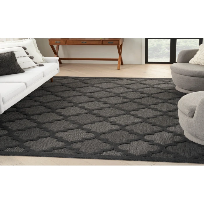 Nourison Easy Care Charcoal Black NES01 12 ft. X 15 ft. Rectangle Rug