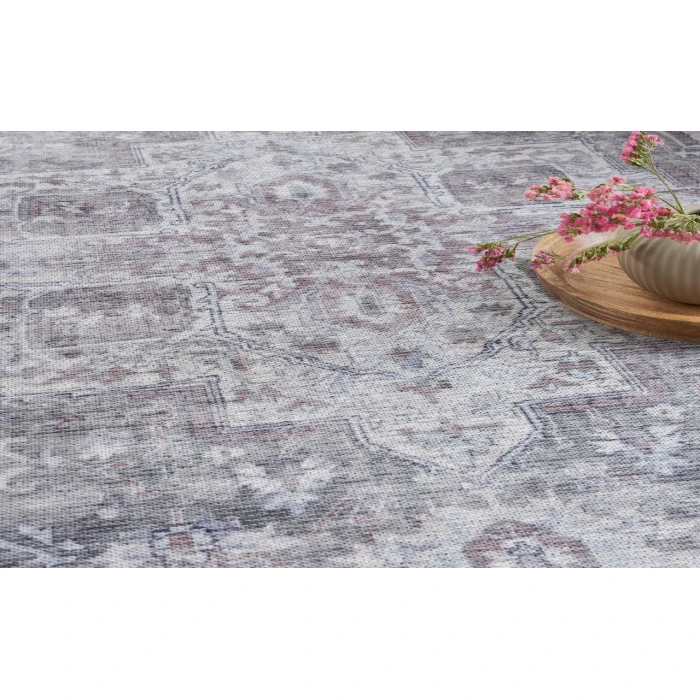 Nicole Curtis Machine Washable Series 1 Ivory Grey SR101 2 ft. 2 in. X 10 ft. Rectangle Rug