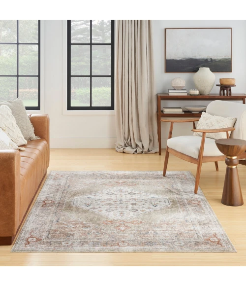 Nourison Astra Machine Washable Area Rug ASW11 Sage Multi