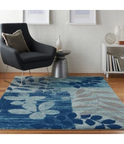 Nourison Home Tranquil TRA01 Navy/Light Blue 5 ft. 3 in. X 7 ft. 3 in. Area Rug