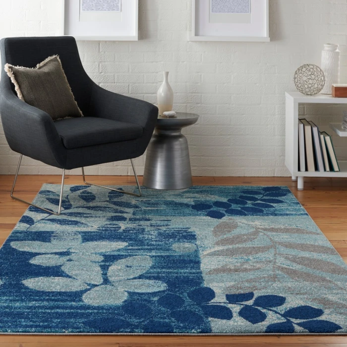 Nourison Tranquil Area Rug TRA01-Navy/Light Blue