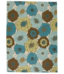 Nourison Home & Garden RS021 Light Blue 7 ft. 9 in. X 10 ft. 10 in. Area Rug