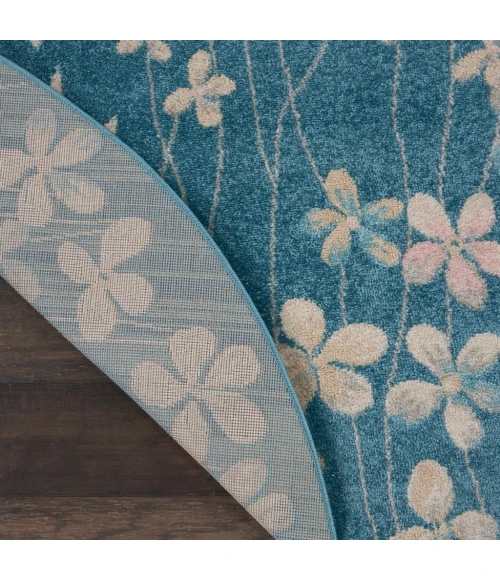 Nourison Tranquil Round Area Rug TRA04-Turquoise
