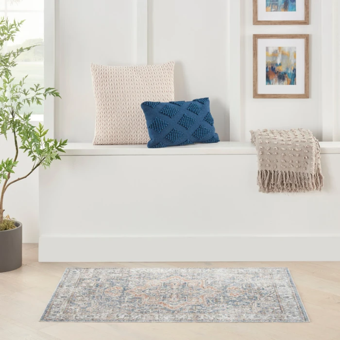 Nourison Astra Machine Washable Area Rug ASW12 Denim Multi