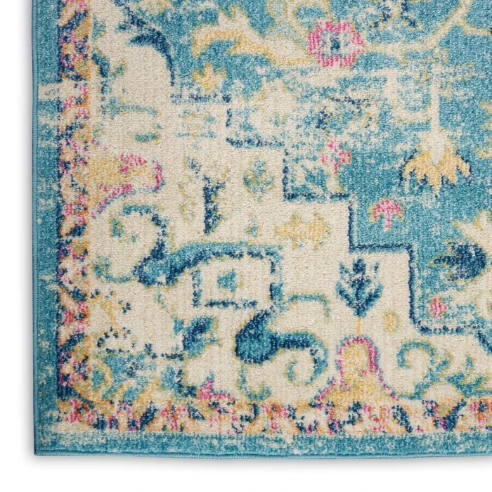 Nourison Passion Area Rug PSN25 Ivory/Light Blue 2'2" x 10'