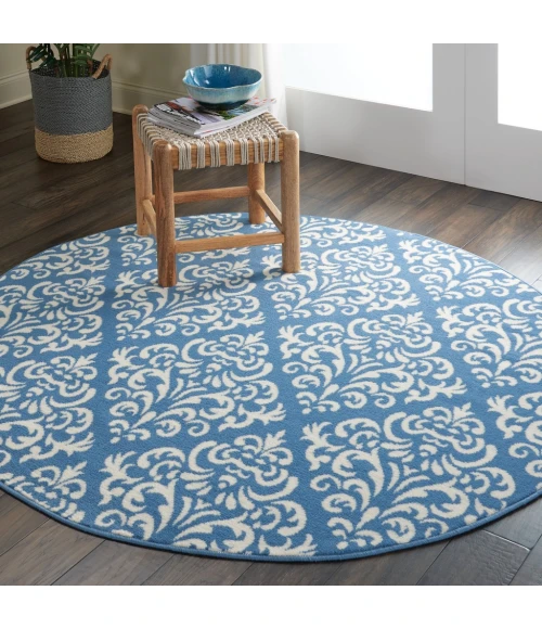 Nourison Grafix Round Area Rug GRF06-Blue