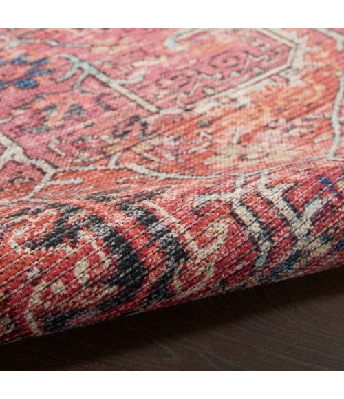 Nicole Curtis Machine Washable Series 1 Area Rug SR102 Red 5' x 7'