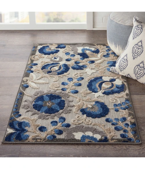 Nourison Aloha Area Rug ALH17-Natural/Blue