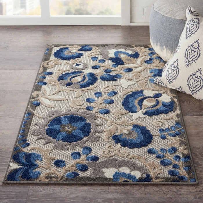 Nourison Aloha Area Rug ALH17-Natural/Blue