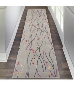 Nourison Home Grafix GRF15 Grey 2 ft. 3 in. X 12 ft. Area Rug