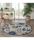 Nourison Aloha Round Area Rug ALH17-Natural/Blue