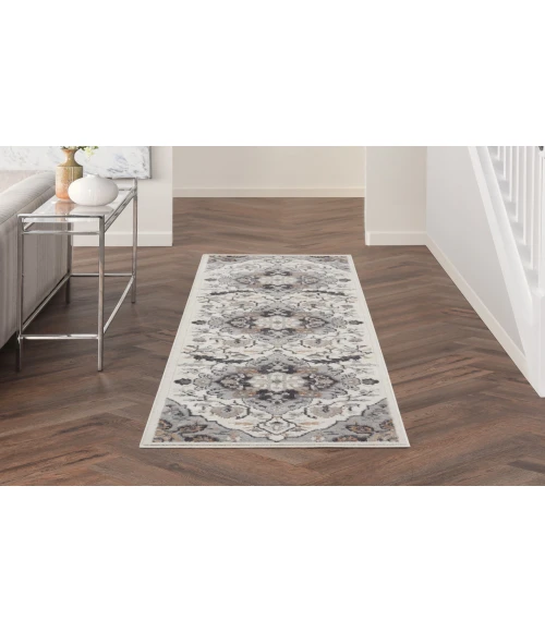 Nourison Elation Ivory Grey ETN09 2 ft. X 6 ft. Rectangle Rug