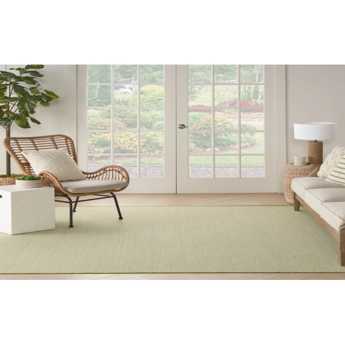 Nourison Courtyard Ivory Green COU01 6 ft. Square Rug