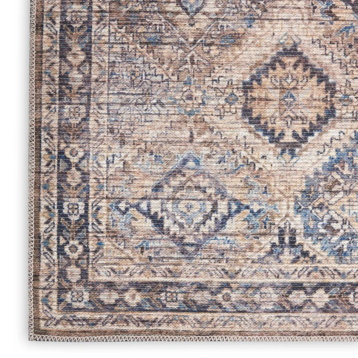 Nicole Curtis Machine Washable Series 1 Area Rug SR103 Ivory/Latte 5' x 7'