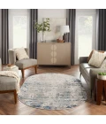 Nourison Quarry Ivory Grey Blue QUA01 5 ft. X 8 ft. Oval Rug