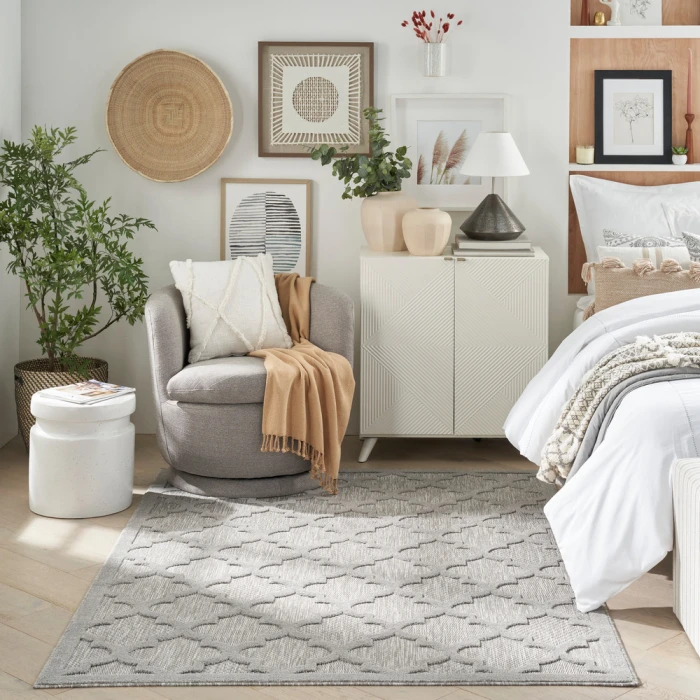 Nourison Easy Care Area Rug NES01 Silver Grey