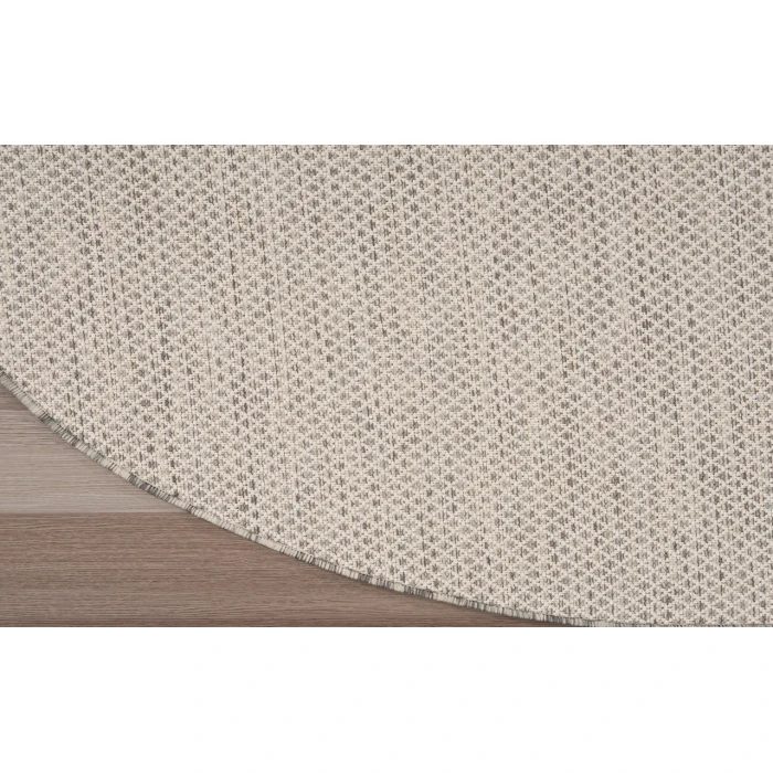 Nourison Courtyard Ivory Silver COU01 6 ft. X 9 ft. Oval Rug