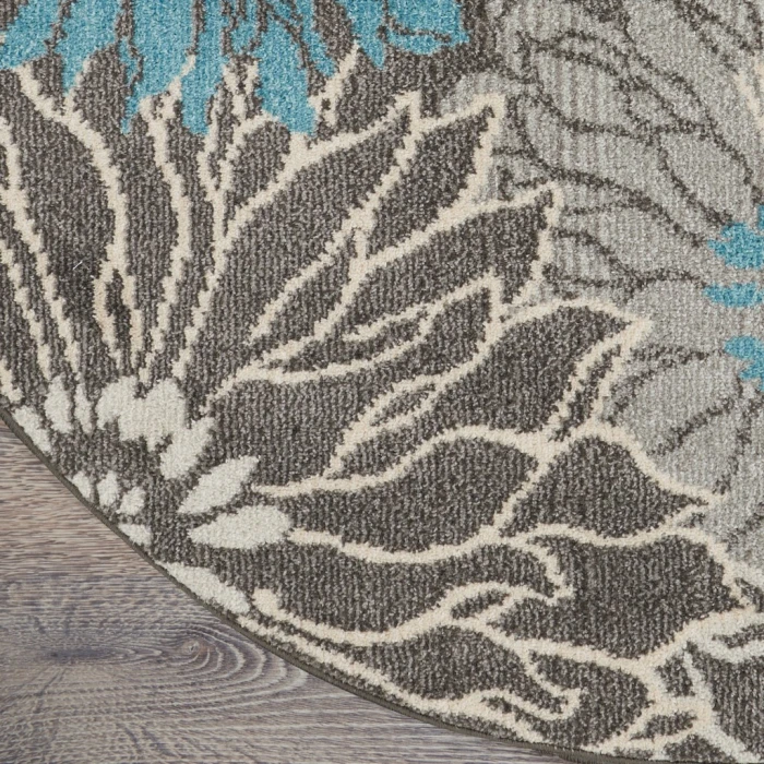 Nourison Passion Round Area Rug PSN17-Charcoal/Blue