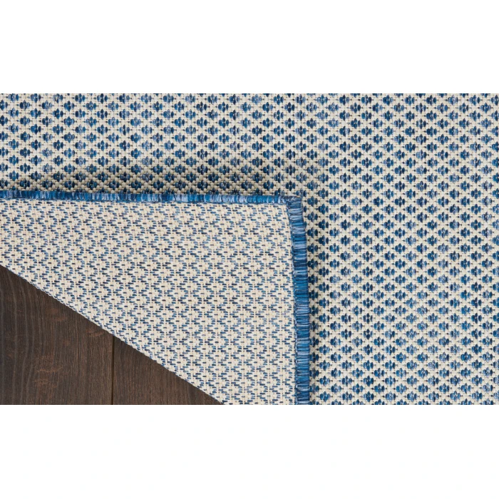 Nourison Courtyard Ivory Blue COU01 6 ft. Square Rug