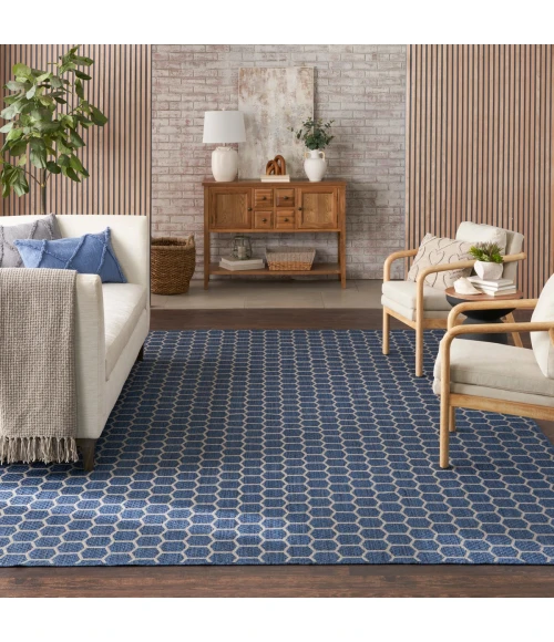 Nourison Twist Reversible Blue TWS01 8 ft. X 10 ft. Rect. Rug