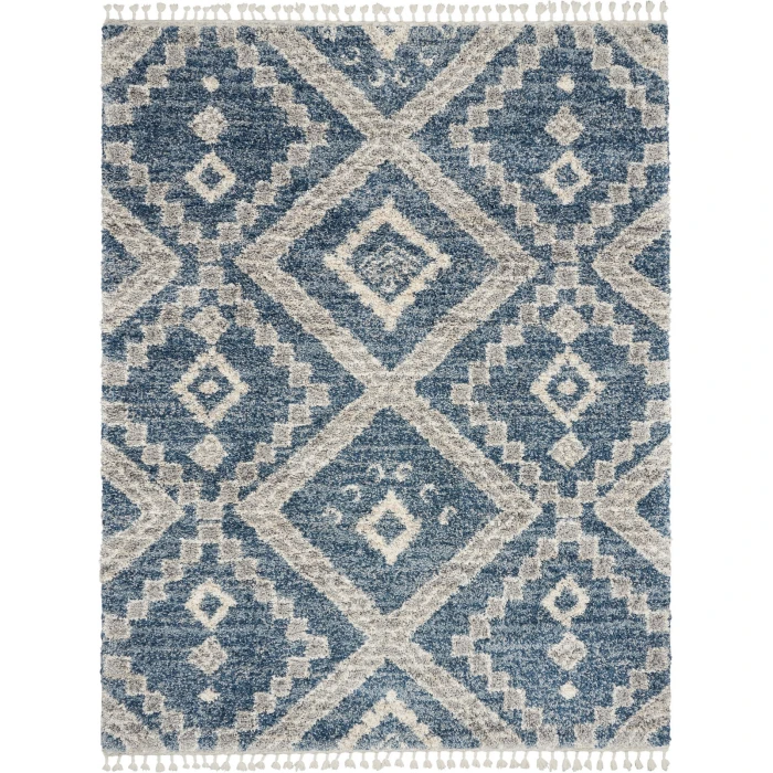 Nourison Oslo Shag Denim Blue OSL02 8 ft. X 11 ft. Rect. Rug