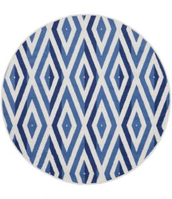 Nourison Home Whimsicle WHS04 Ivory Blue 5 ft. Round Area Rug