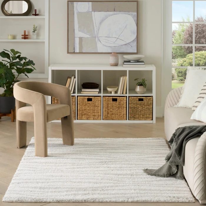 Nourison Home Modern Shag Ivory Grey MMD05 5 ft. 3 in. X 7 ft. Rectangle Rug