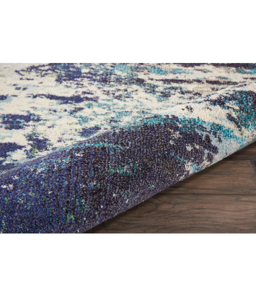 Nourison Celestial Area Rug CES02-Ivory/Teal Blue