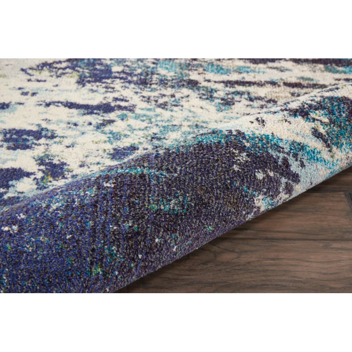 Nourison Celestial Area Rug CES02-Ivory/Teal Blue