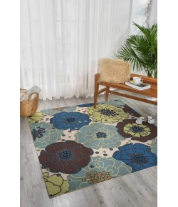 Nourison Home & Garden RS021 Light Blue 10 ft. X 13 ft. Area Rug