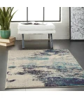 Nourison Celestial Area Rug CES02-Ivory/Teal Blue
