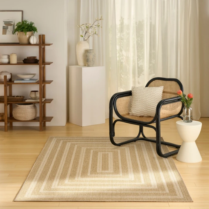Nourison Tulum Taupe Ivory TLM04 6 ft. X 9 ft. Rect. Rug