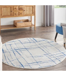 Nourison Home Whimsicle WHS09 Ivory Blue 5 ft. Round Area Rug