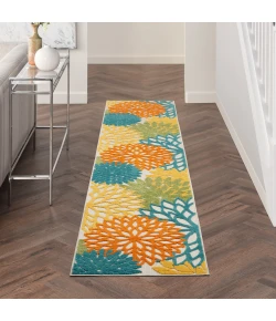 Nourison Home Aloha ALH05 Turquoise Multicolor 2 ft. 3 in. X 10 ft. Area Rug