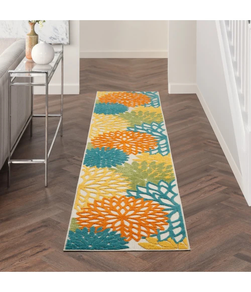 Nourison Aloha Area Rug ALH05 Turquoise Multicolor