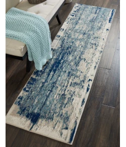 Nourison Home Maxell MAE16 Ivory/Blue 2 ft. 2 in. X 7 ft. 6 in. Area Rug