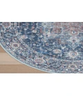 Nicole Curtis Machine Washable Series 1 Ivory Navy SR101 7 ft. 10 in. Round Rug