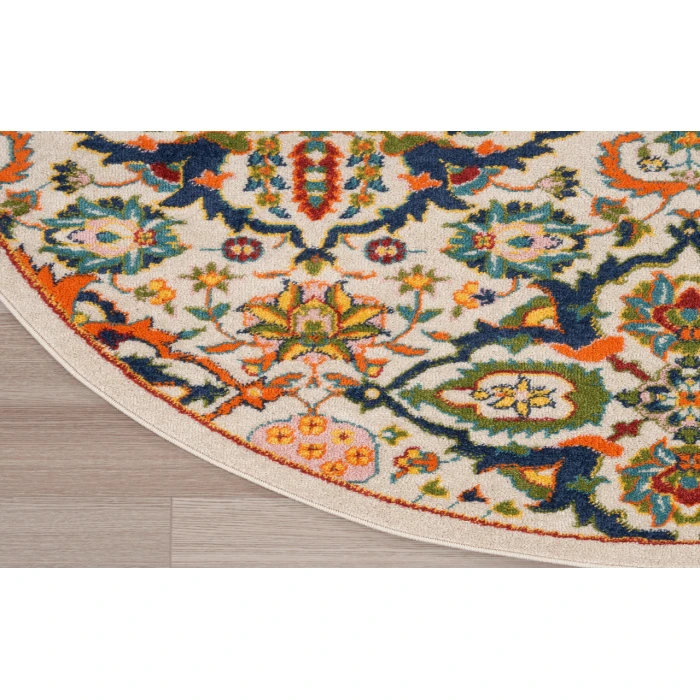 Nourison Allur Ivory Multicolor ALR03 4 ft. Round Rug