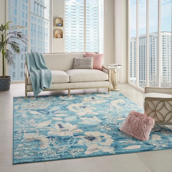 Nourison Tranquil Area Rug TRA02-Turquoise