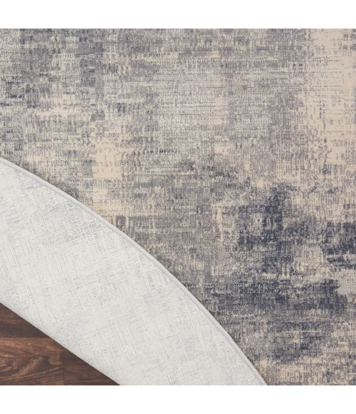Nourison Rustic Textures Area Rug RUS02 Blue/Ivory 5'3" Round