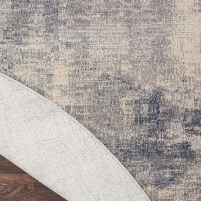 Nourison Rustic Textures Area Rug RUS02 Blue/Ivory 5'3" Round
