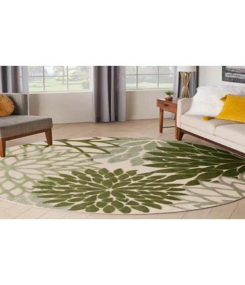 Nourison Aloha Ivory Green ALH05 7 ft. 10 in. Round Rug