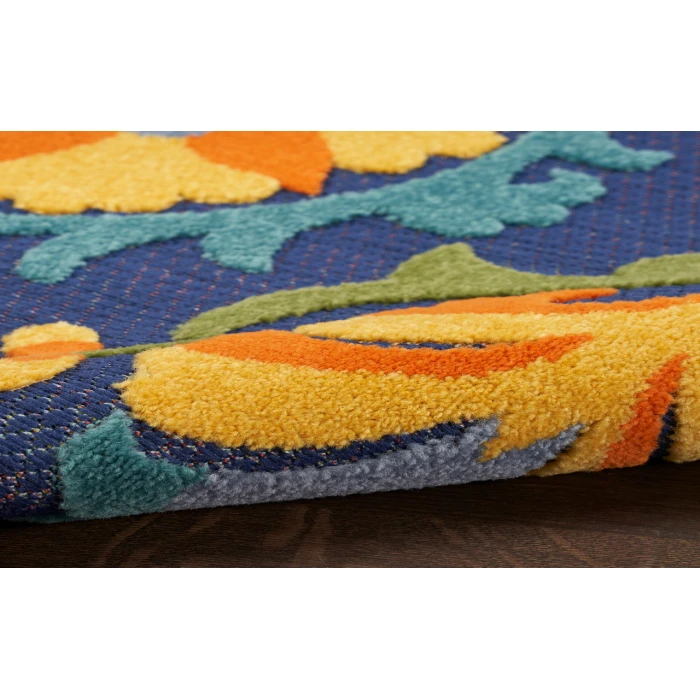 Nourison Aloha Navy Multicolor ALH17 2 ft. X 6 ft. Rectangle Rug