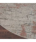 Nourison Rustic Textures Area Rug RUS15 Light Grey/Rust 5'3" Round